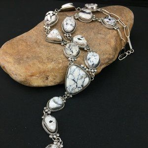 Native American Sterling Silver Lariat Necklace